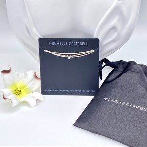 NWT Michelle Campbell Diamond Bezel Necklace